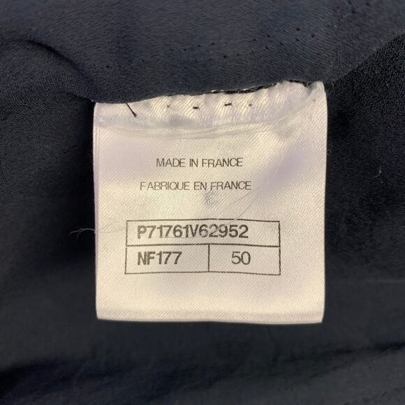 CHANEL Size 18 Black Navy Cotton Blend Shiny 3/4 Sleeves Coat - Picture 6 of 9